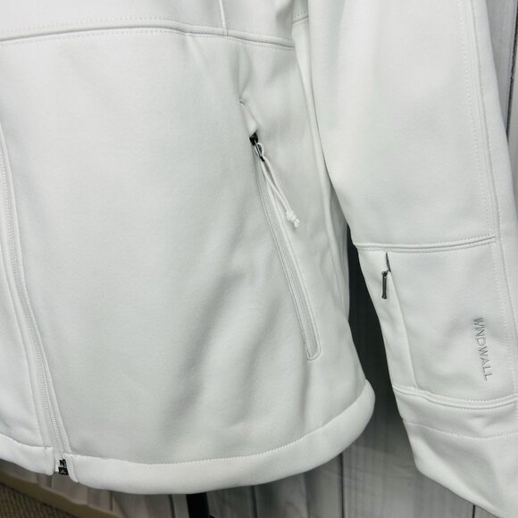 The North Face Women’s White Windwall Fleece Jacket Full Zip Long Sleeve Sz M - Picture 6 of 13